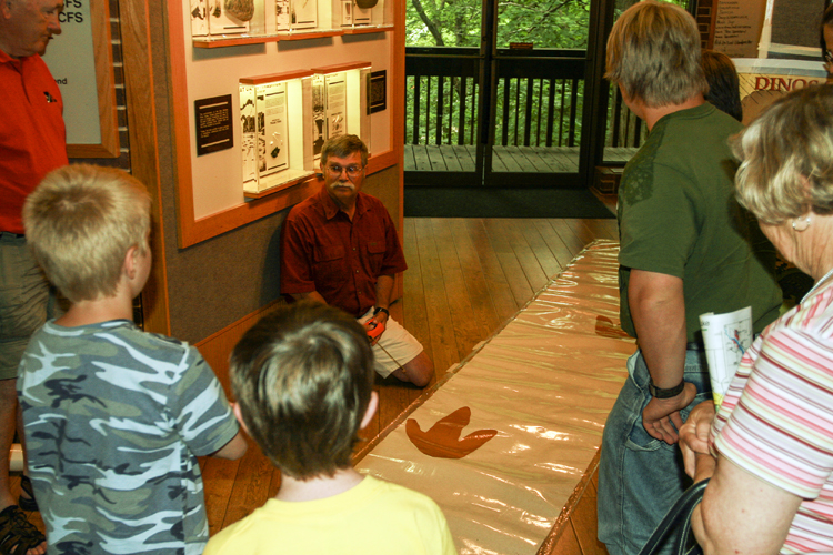 Bill Desmarais demonstrating a dinosaur stride