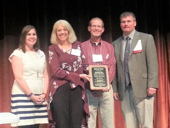 2016 Corporate Friend of Science Award was presented to Heartland AEA Science Team of Peg Christensen, Craig Edmondson, and Rob Kleinow by Stacey Rivera (L), Chair of the Iowa Science Teaching Section.