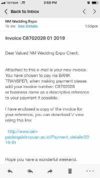 Scam payment request