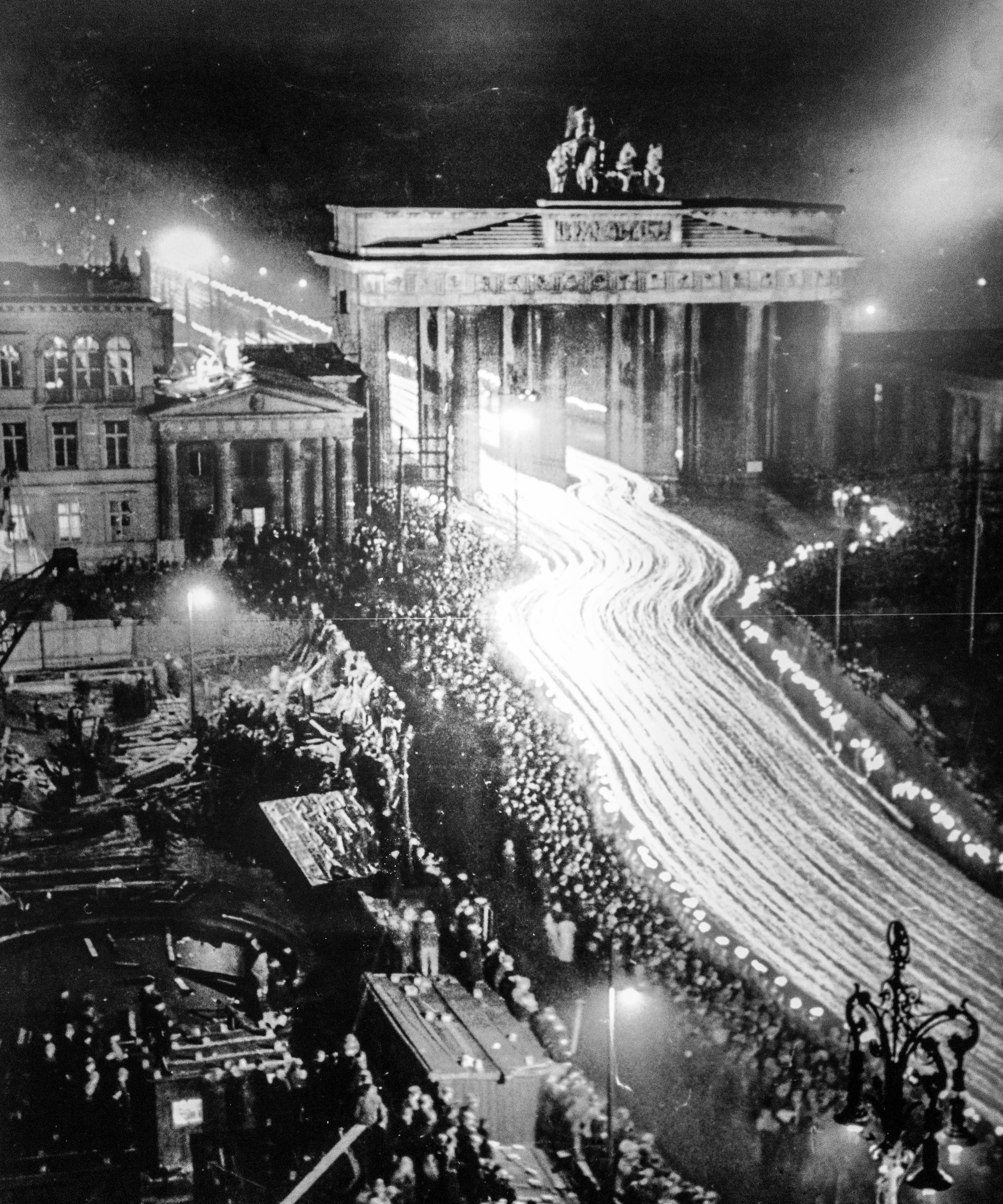 Candlelight parade through the Brandenburg Gates in the late 1930s