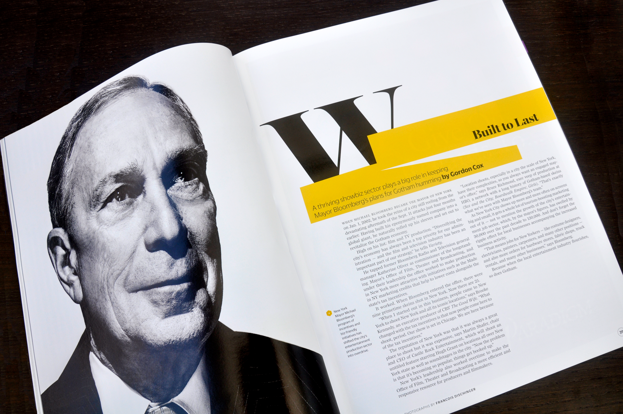 Mayor Bloomberg, photographed by Francois Dischinger