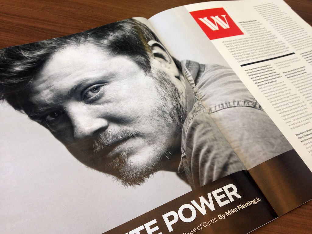 Mark Mann was recruited to shoot all of the New York-based talent for the Dialogue section this season in B&W. House of Cards show runner Beau Willimon, above.