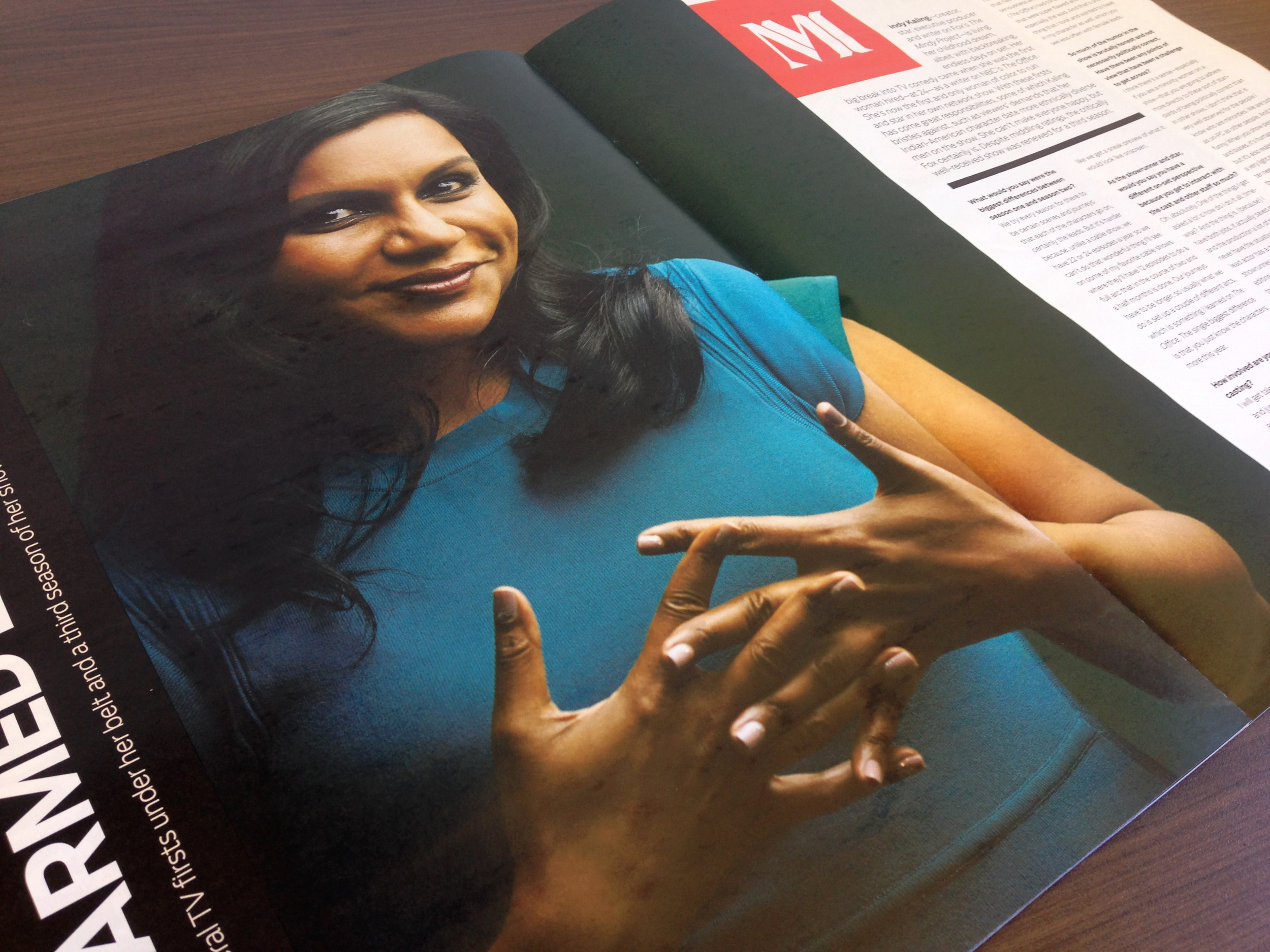 Mindy Kaling (The Mindy Project) photographed by J.R. Mankoff