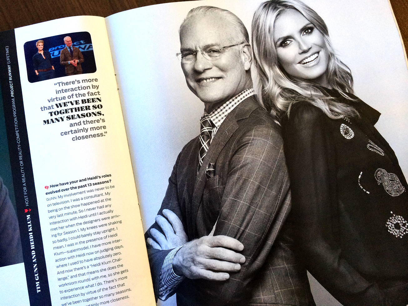 Tim Gunn and Heidi Klum (Project Runway), photographed by Mark Mann