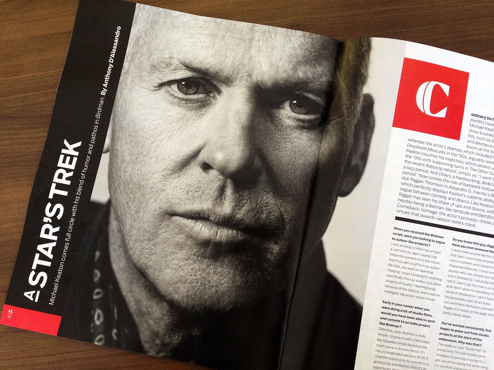 Michael Keaton (Birdman) photographed by Mark Mann