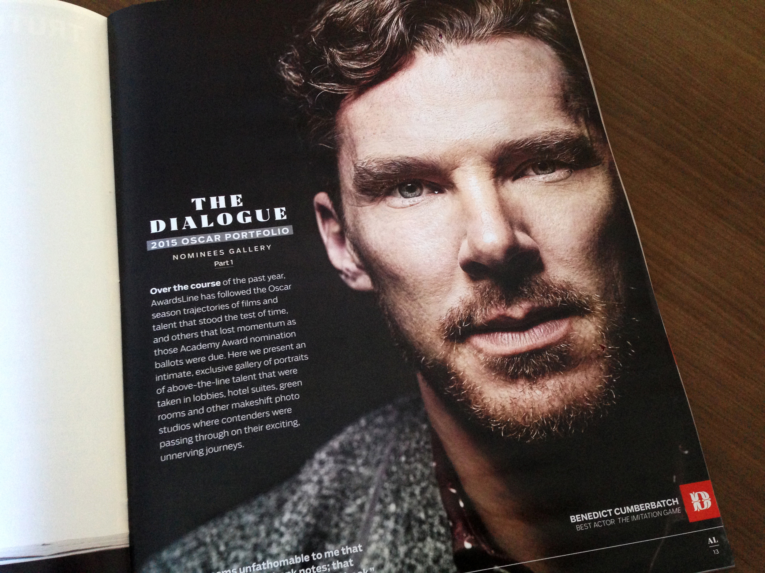 Oscar portfolio opener. Benedict Cumberbatch photographed by Mark Mann.