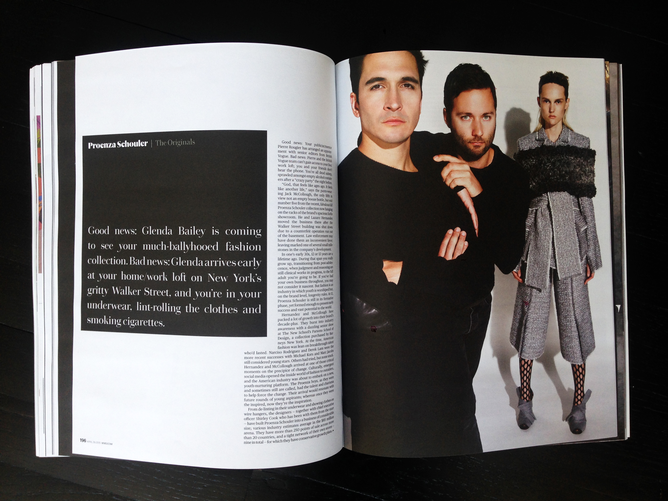 First turn page of the Proenza Schouler profile.