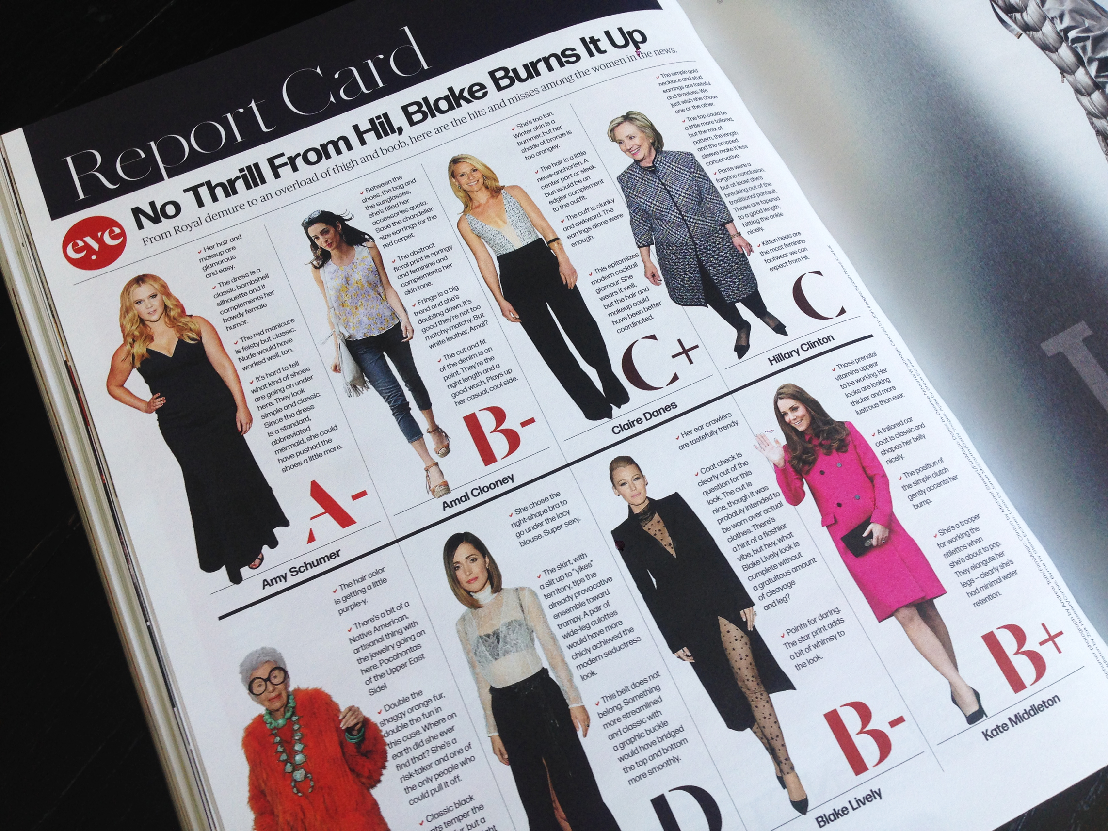 Report Card, weekly hits and misses from men and women in the news. The full type palette is on display here, from Chiswick, Forma, Publico and Dala Moa.