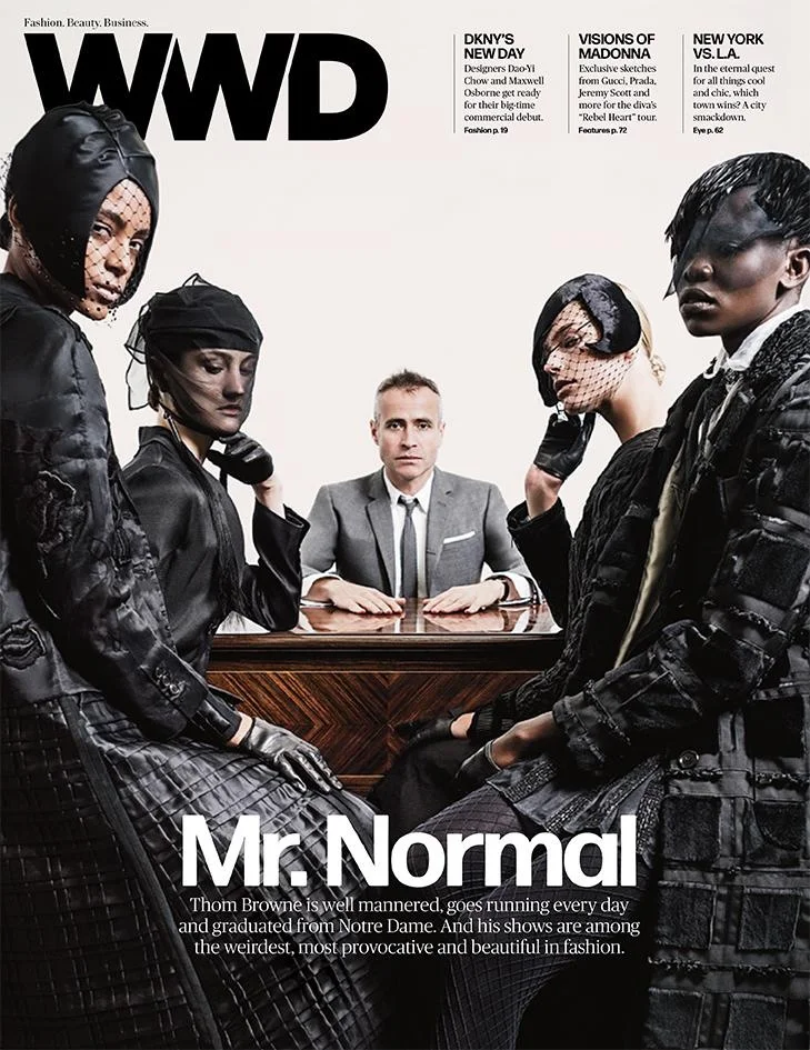 Thom Browne, photographed by Mark Mann. 
