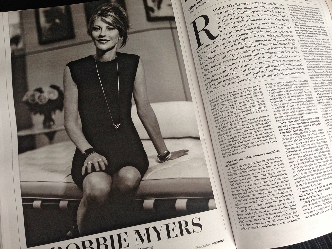 Robbie Myers, editor in chief of Elle. Photographed by Mark Mann