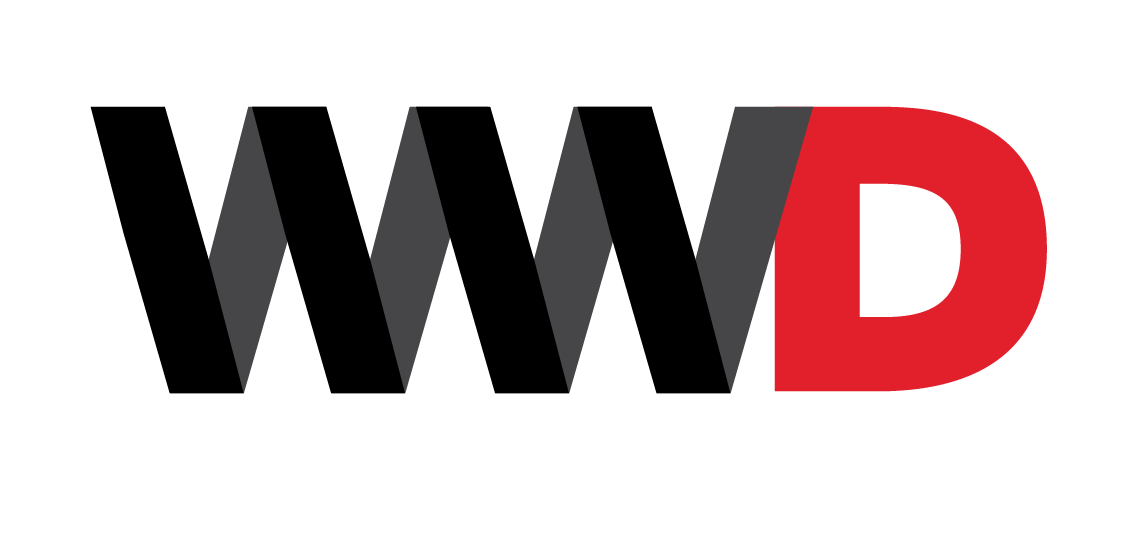 Rejected 'zipper' pattern logo. The red D found a home in the digital daily and printed fashion week editions as a way to emphasize the daily frequency. The weekly magazine uses a solid black or white version. 