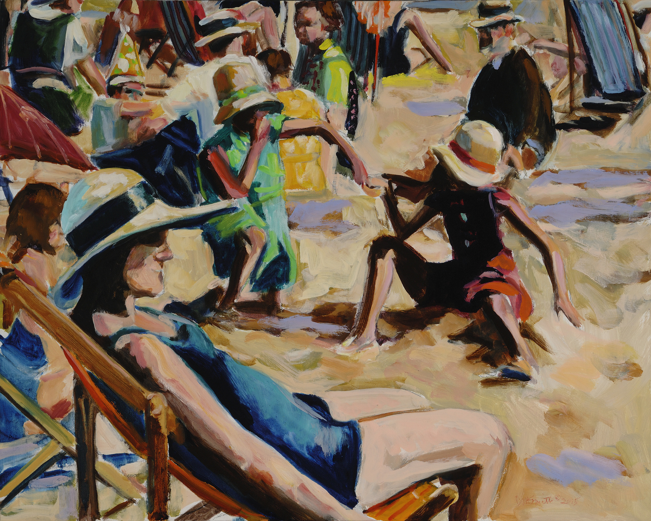 Dinah Maxwell Smith, A Day at the Beach , oil on canvas, 24 x 30"