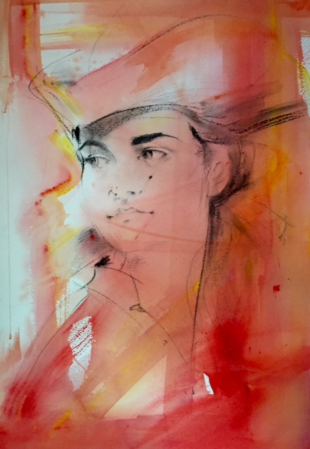 Lily at the Helm”, 30 x 40 in.