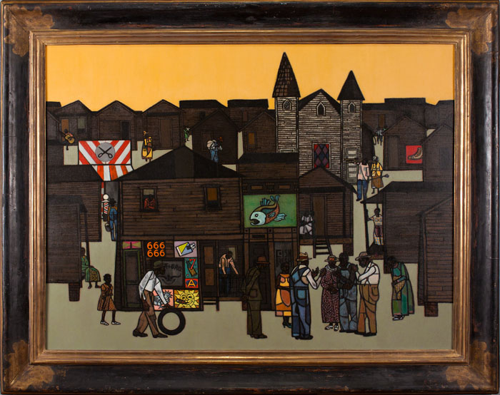 Robert Gwathmey, The Gathering, c. 1959, oil on canvas, 36 x 48 inches