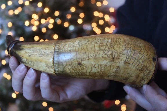 The 1796 powder horn. A. Hinkle photo.