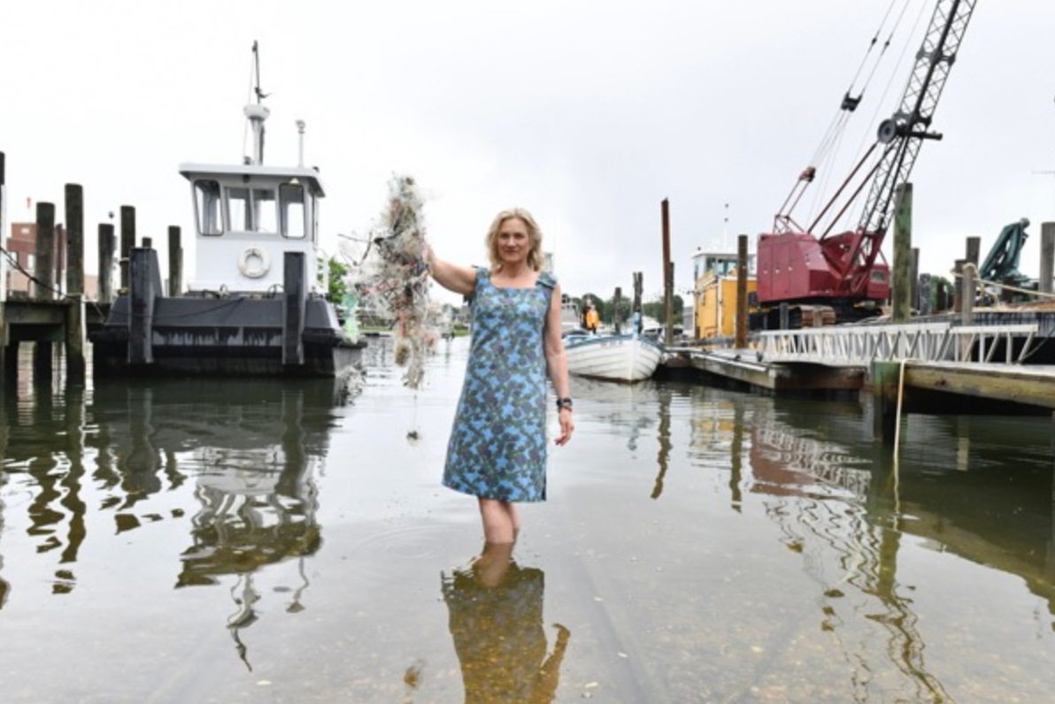 Cindy Pease Roe outside of her studio in Greenport. Dana Shaw photo.