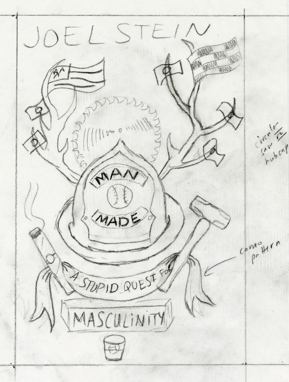The sketch that I sent to Dan to explain my ideas for the cover