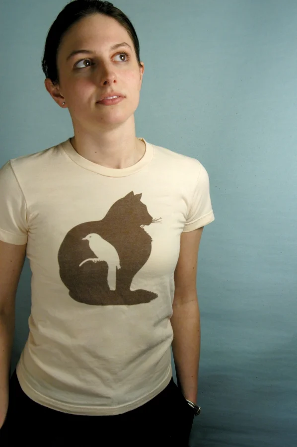 T-shirt design, She Swallowed the Cat to Catch the Bird