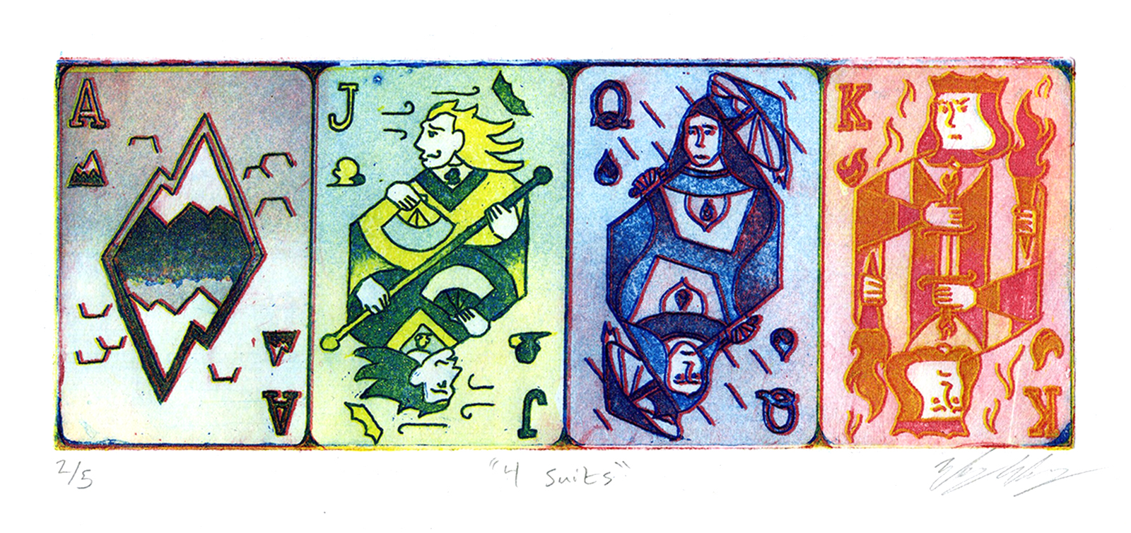4 Suits, Intaglio