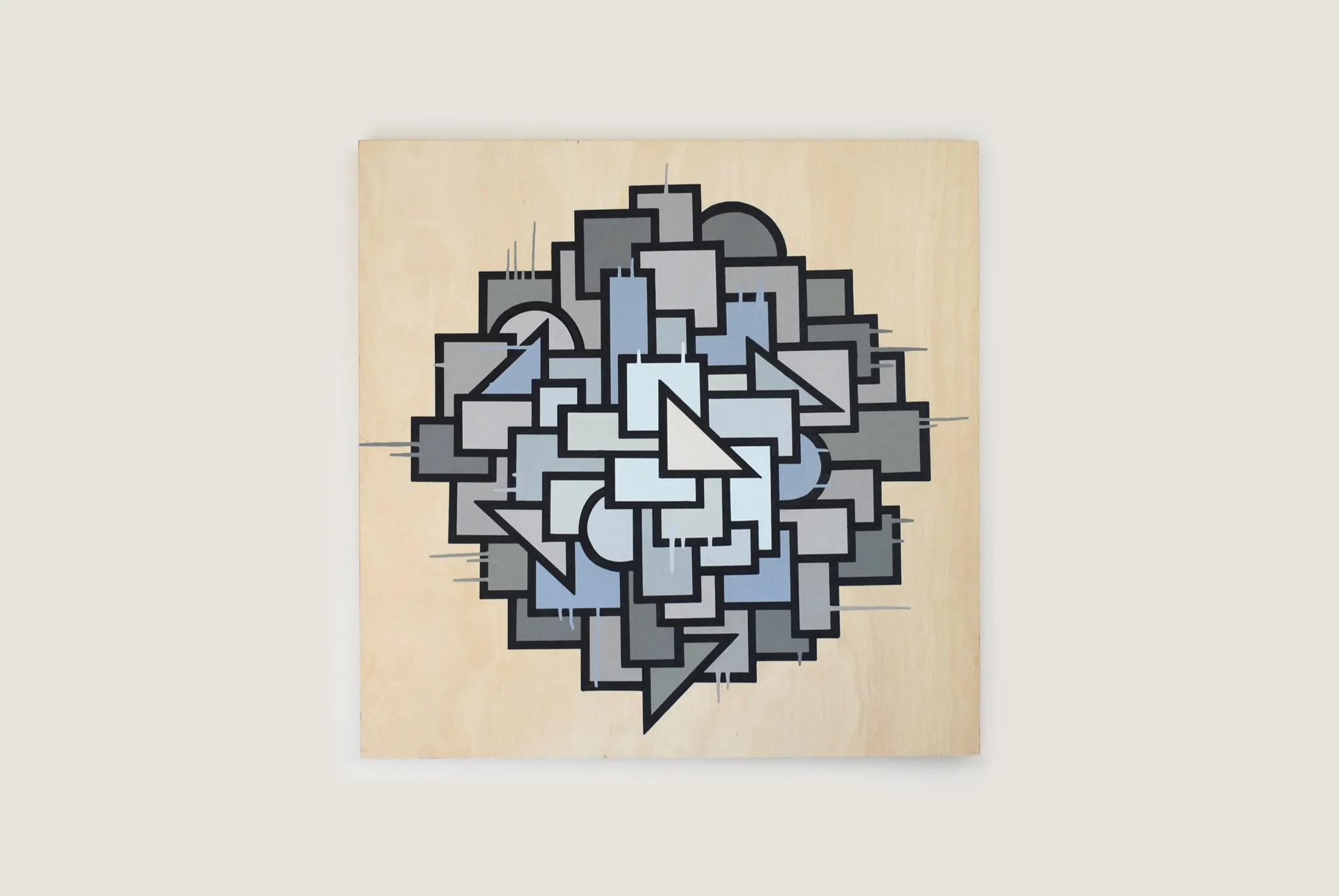 Night Shift, 2014 36" x 36" Enamel on Wood Panel
