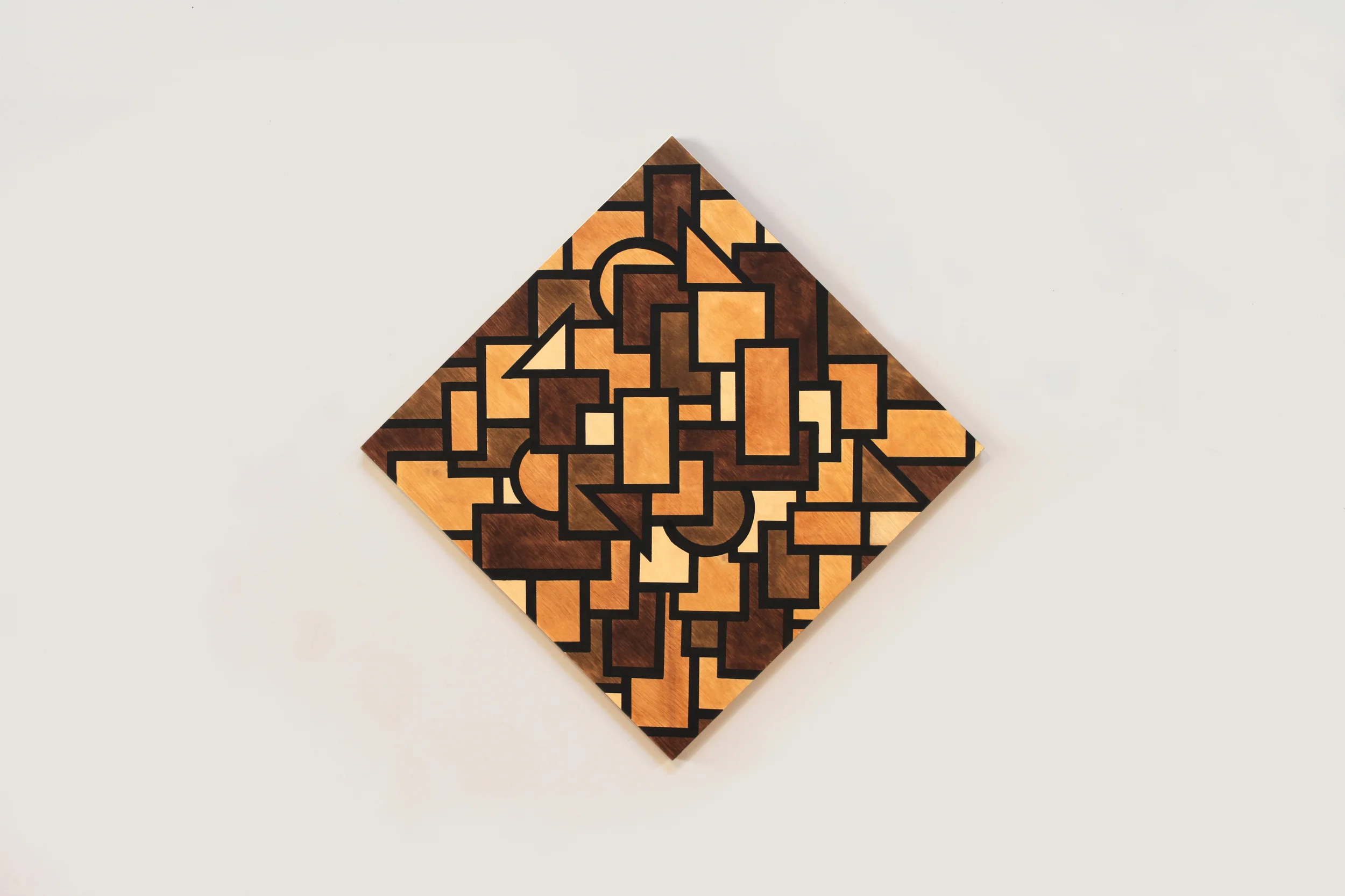 Raw Deal , 2014 24" x 24" Woodstain and Enamel on Wood Panel
