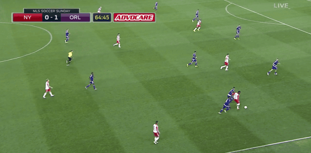Kljestan single-handedly taking out four players with a turn, hesitation and throughball to assist Grella.