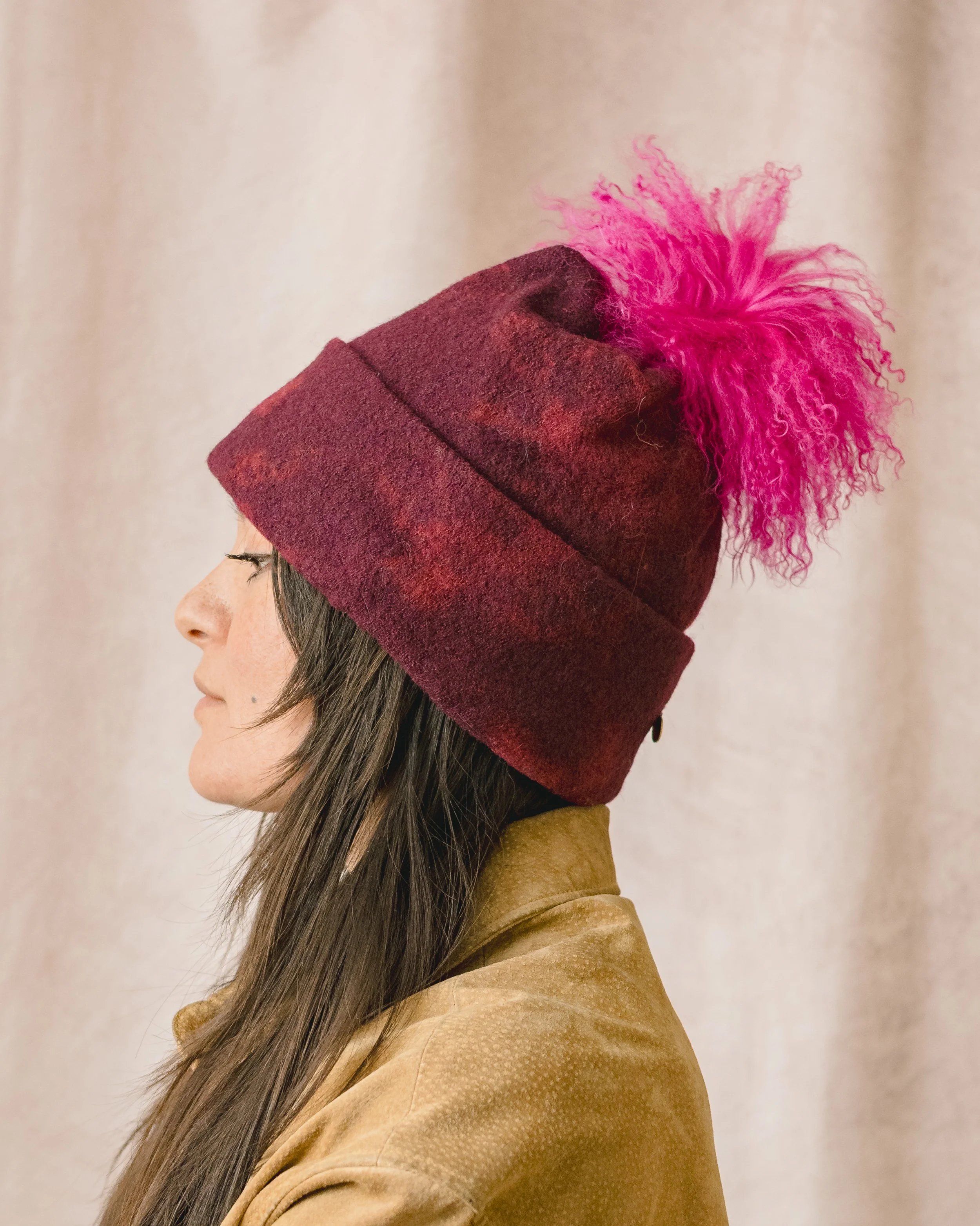 Aura Beanie // Pomegranate Shibori
