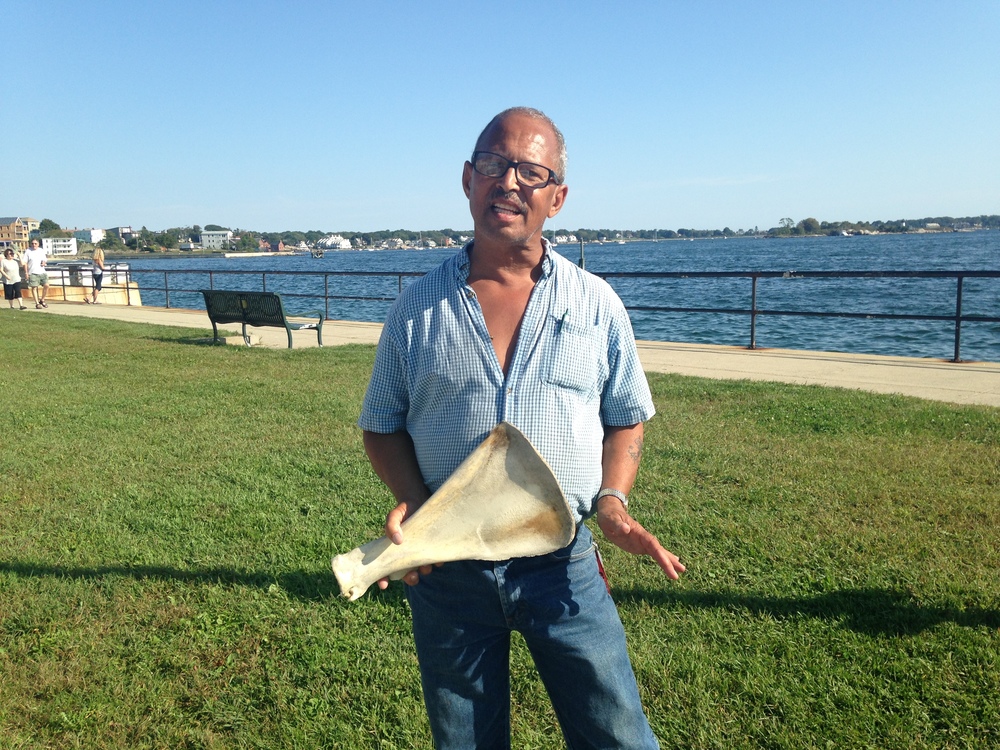  David's father, a chief of a Wampanoag Native American tribe, brought this buffalo shoulder bone back from South Dakota in the 1980s, where he'd frequently travel to participate in sweat lodge rituals. 