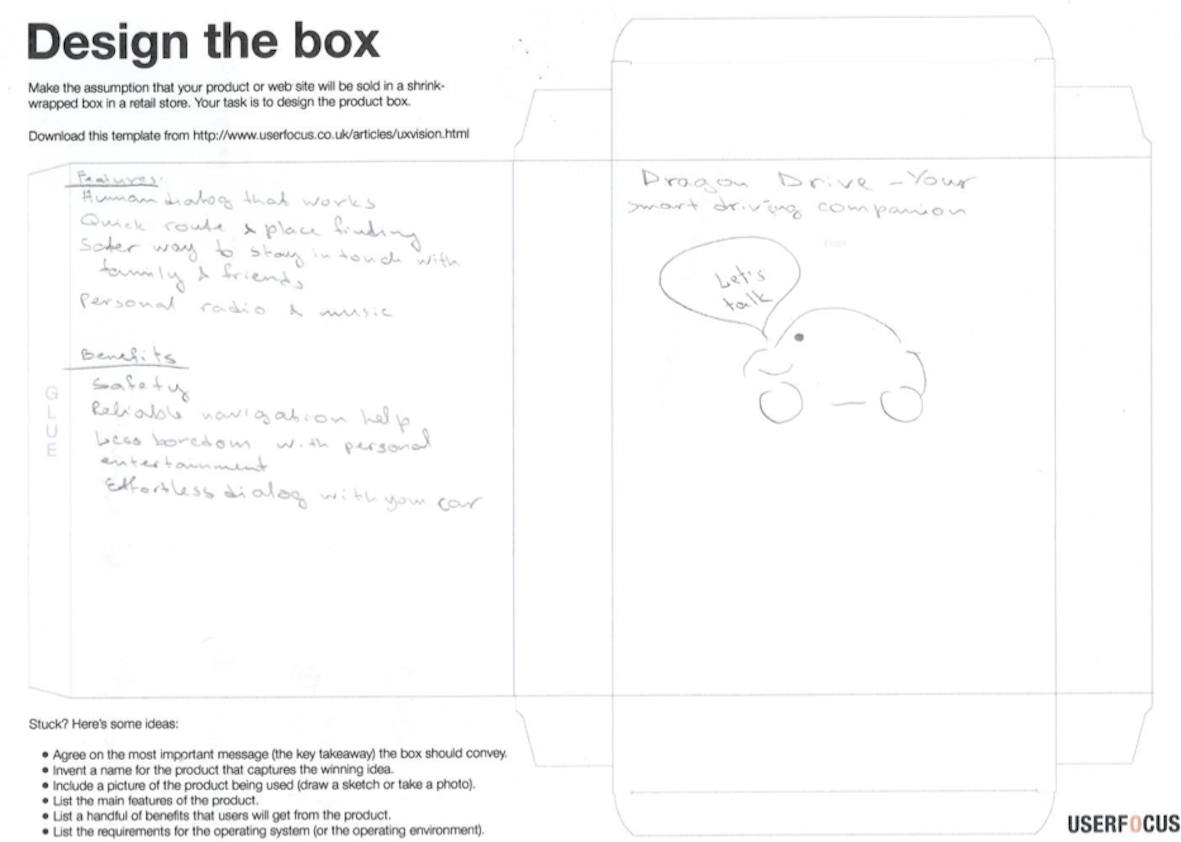 Product vision activity sample