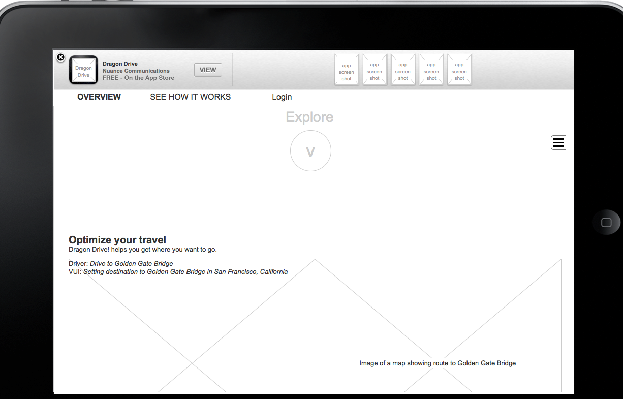 iPad clickable prototype sample
