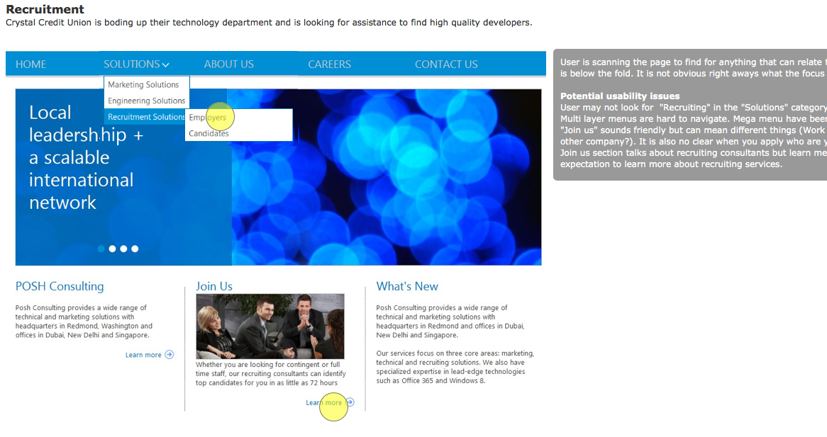 Usability review sample