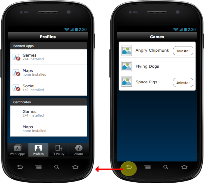 Android app prototype sample