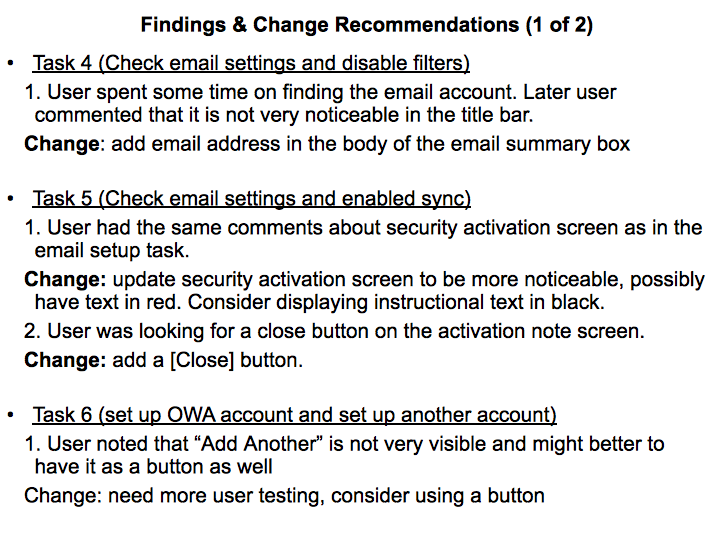 Usability test session sample