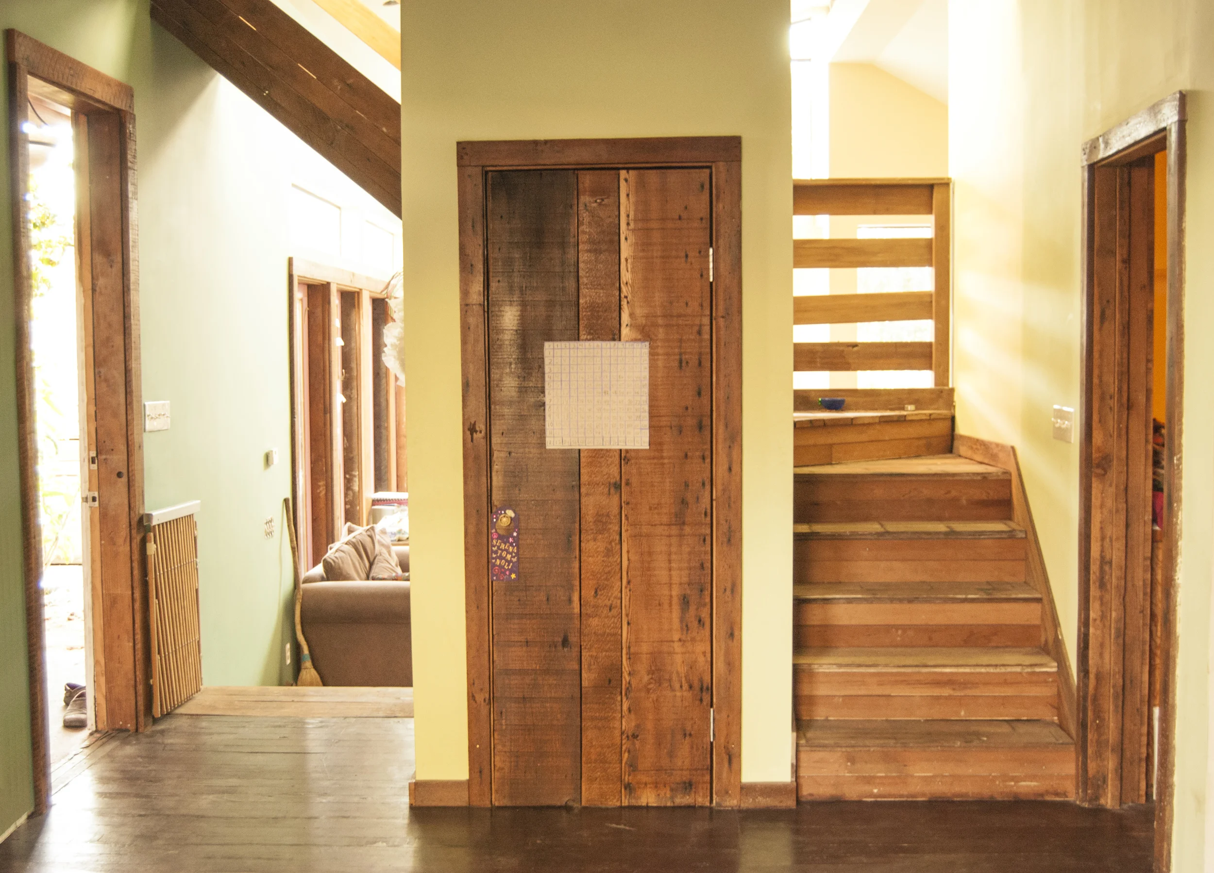 Reclaimed Wood from On-Site Cottage