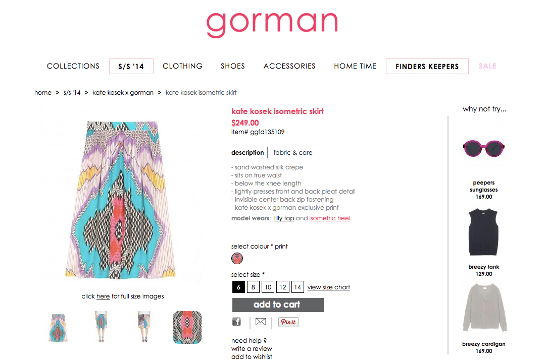 GORMAN X KATE KOSEK: ISOMETRIC SKIRT