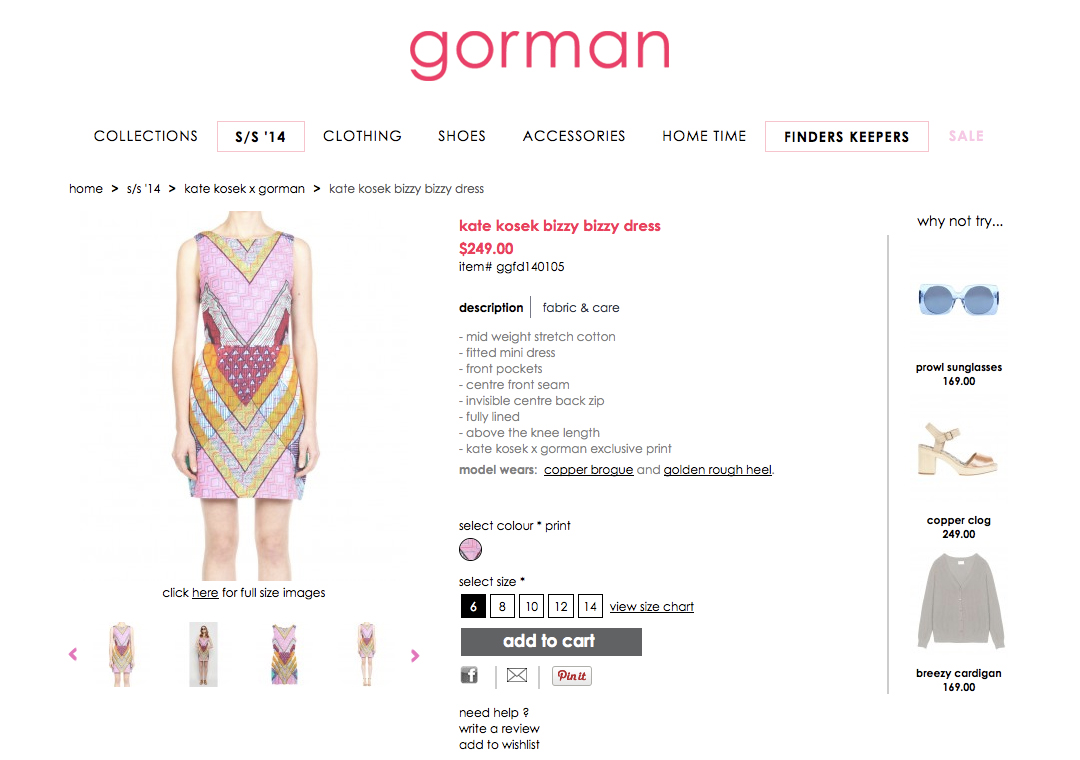 GORMAN X KATE KOSEK: BIZZY BIZZY DRESS