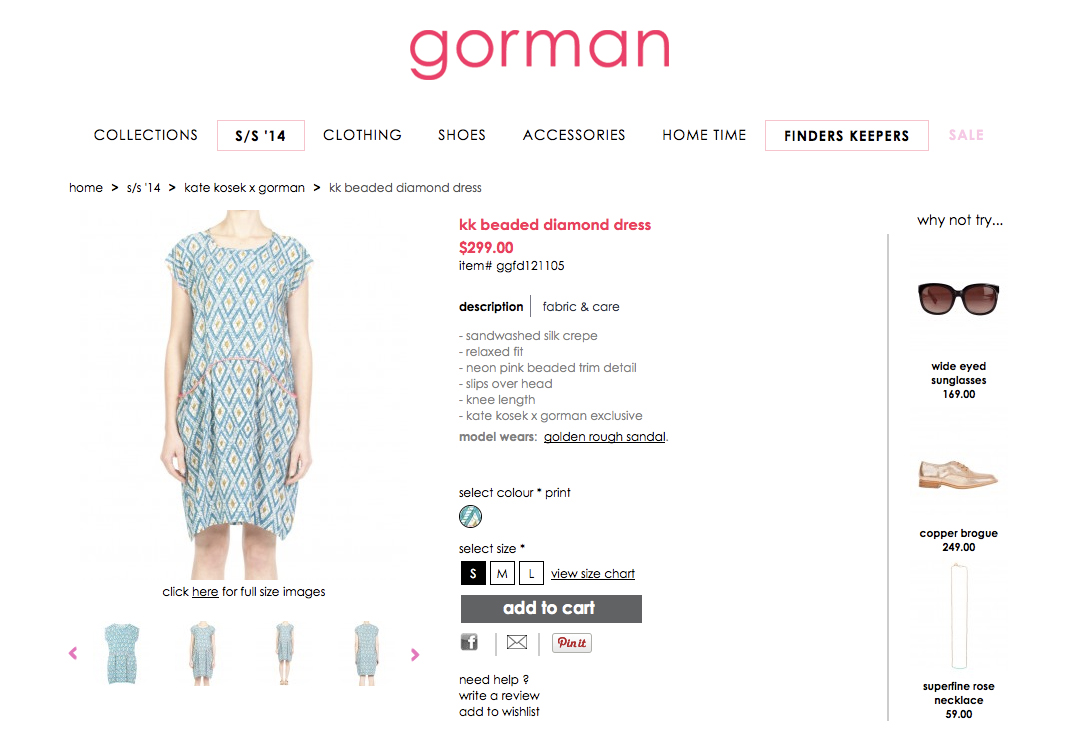 GORMAN X KATE KOSEK: DIAMOND BEADED DRESS