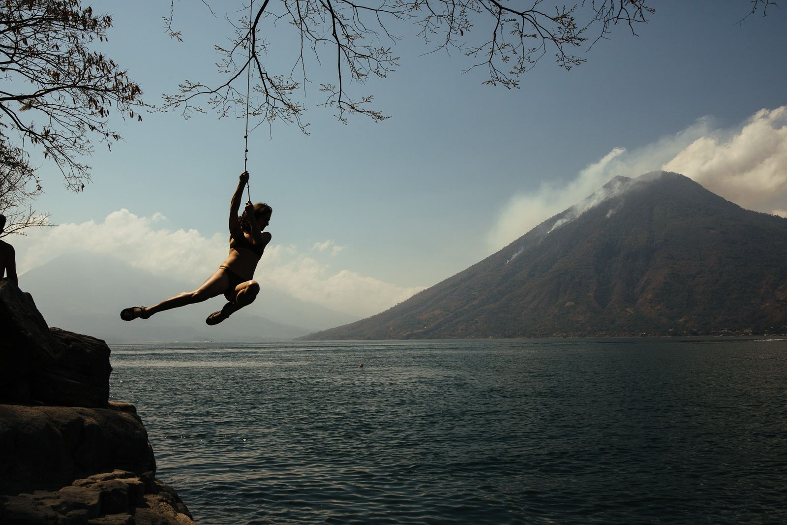 My favorite day of the trip - relaxing by the water and jumping into the lake surrounded by volcanos. Photo by Mason