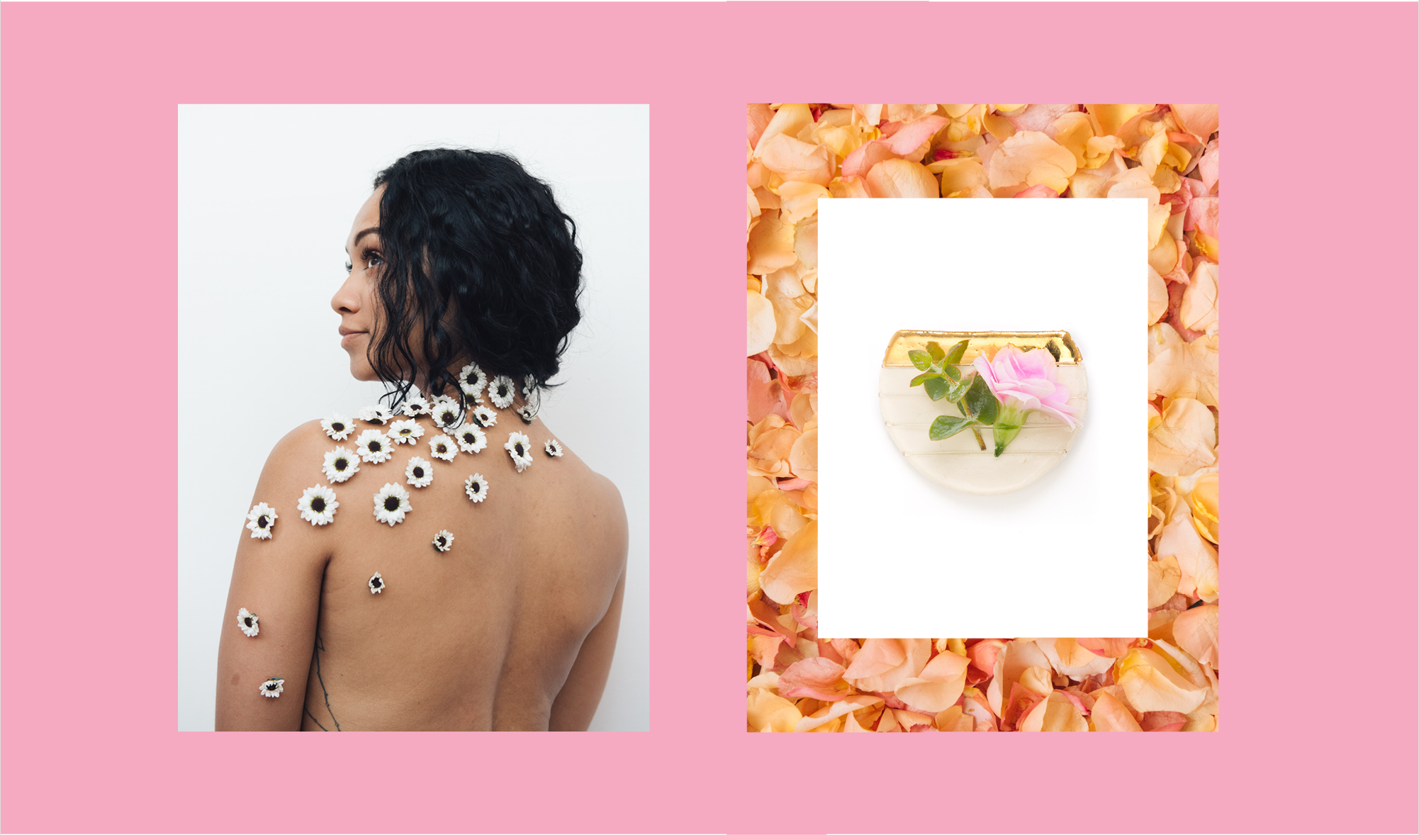 I designed the necklace flat lays…