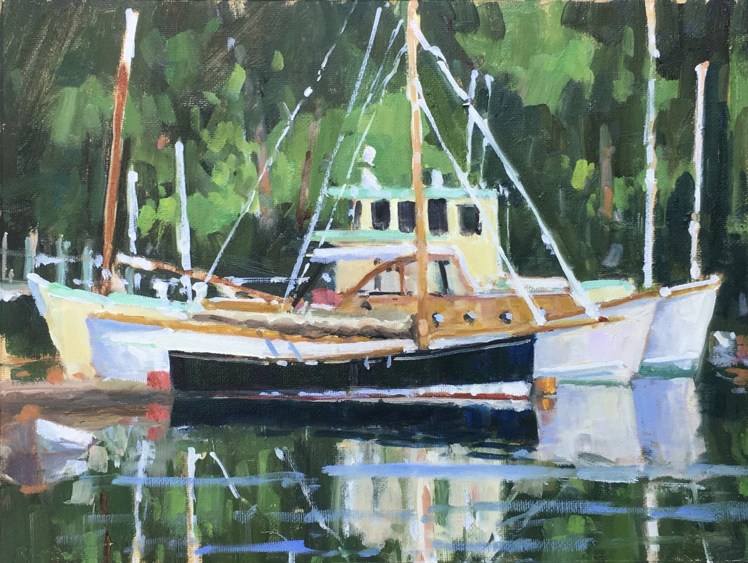 Rockport Harbor August 9x12 oil $980