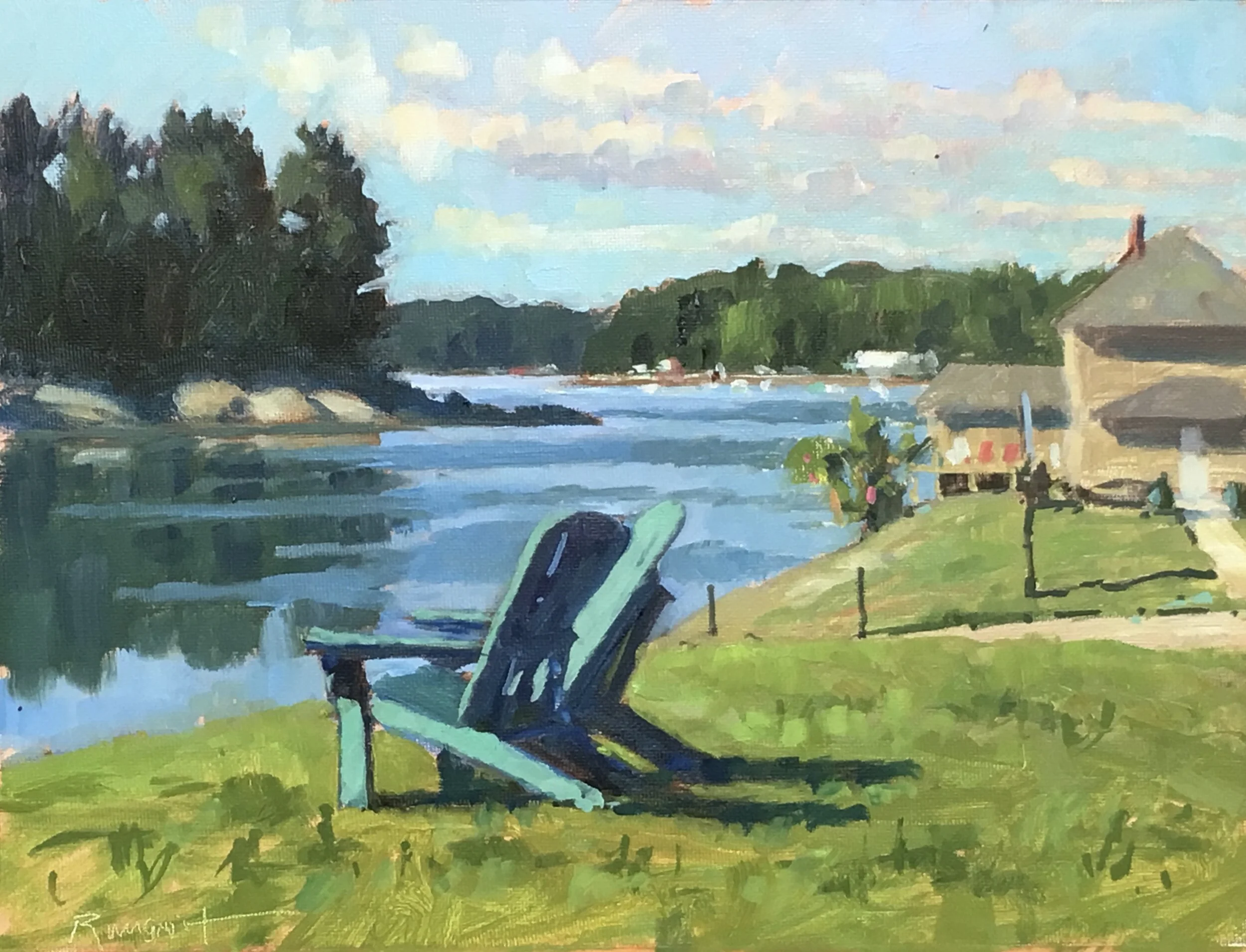 Towards Long Cove 9x12 oil $980