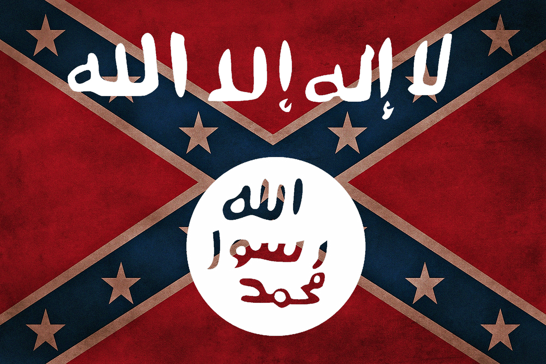 ISIS Confederate flag. Hate groups are sadly interchangeable. 