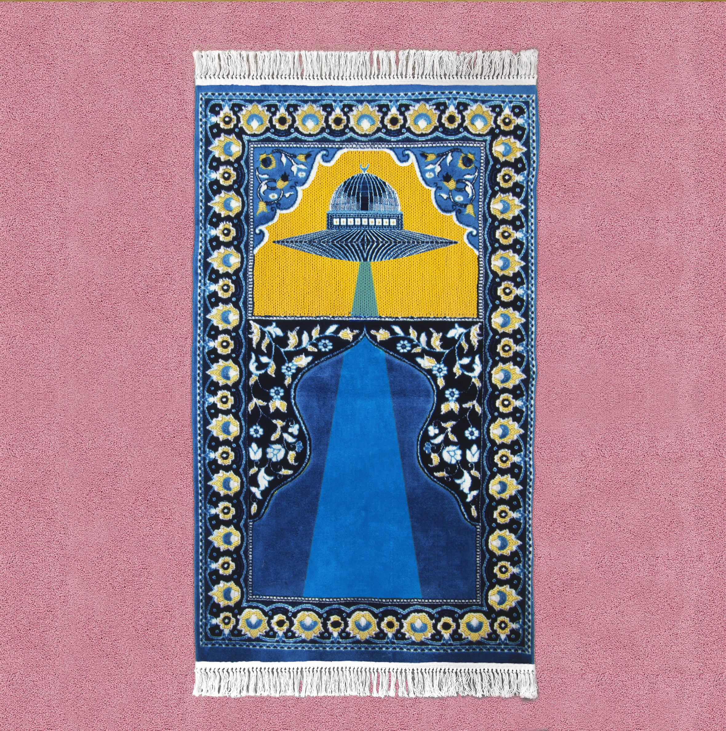 Insider Outsider Prayer Rug Material: Silk . Hand Made. 2.5' X 4'. 2016.
