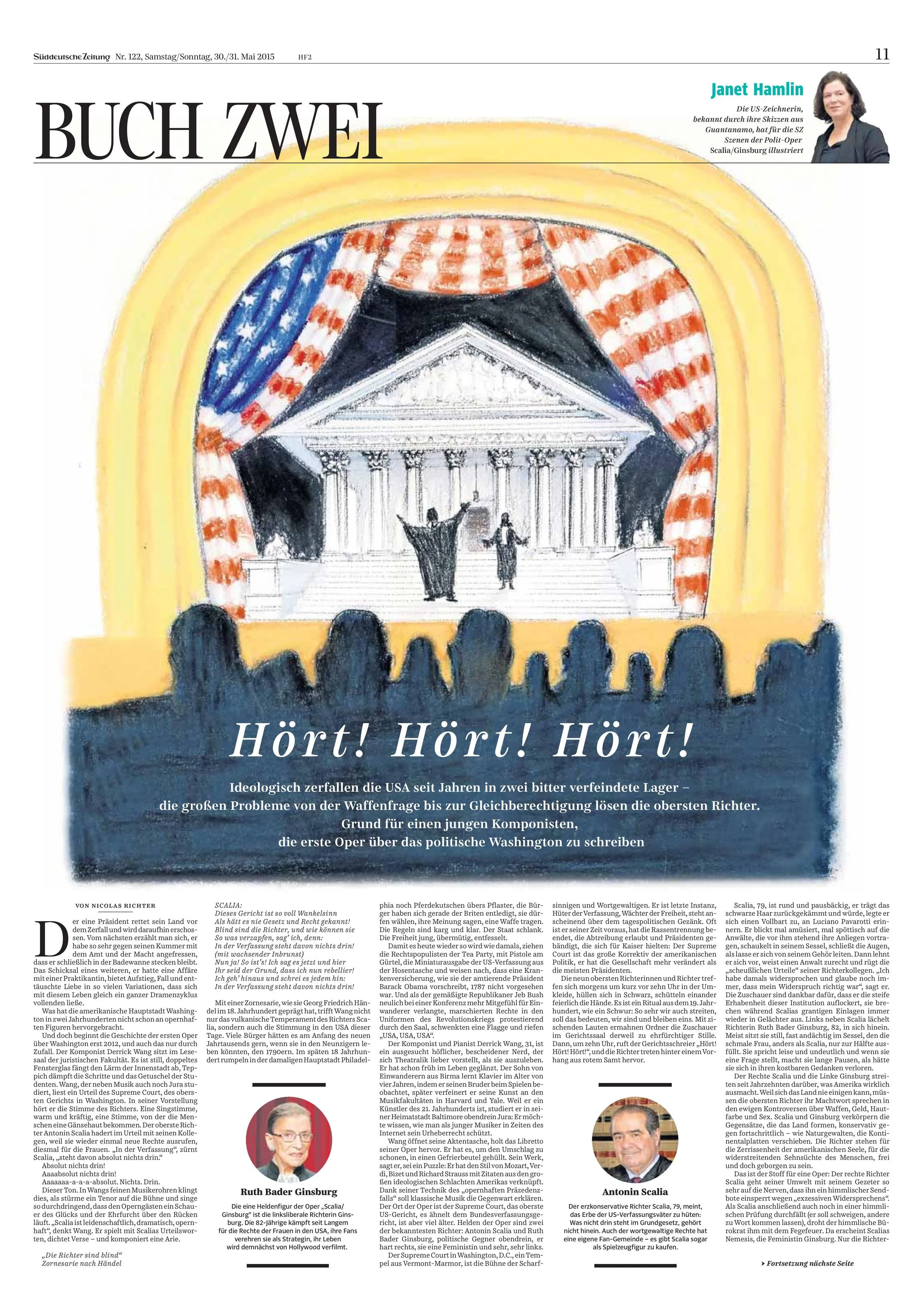 “Hört! Hört! Hört!”: National German newspaper features Derrick Wang and his opera ‘Scalia/Ginsburg’