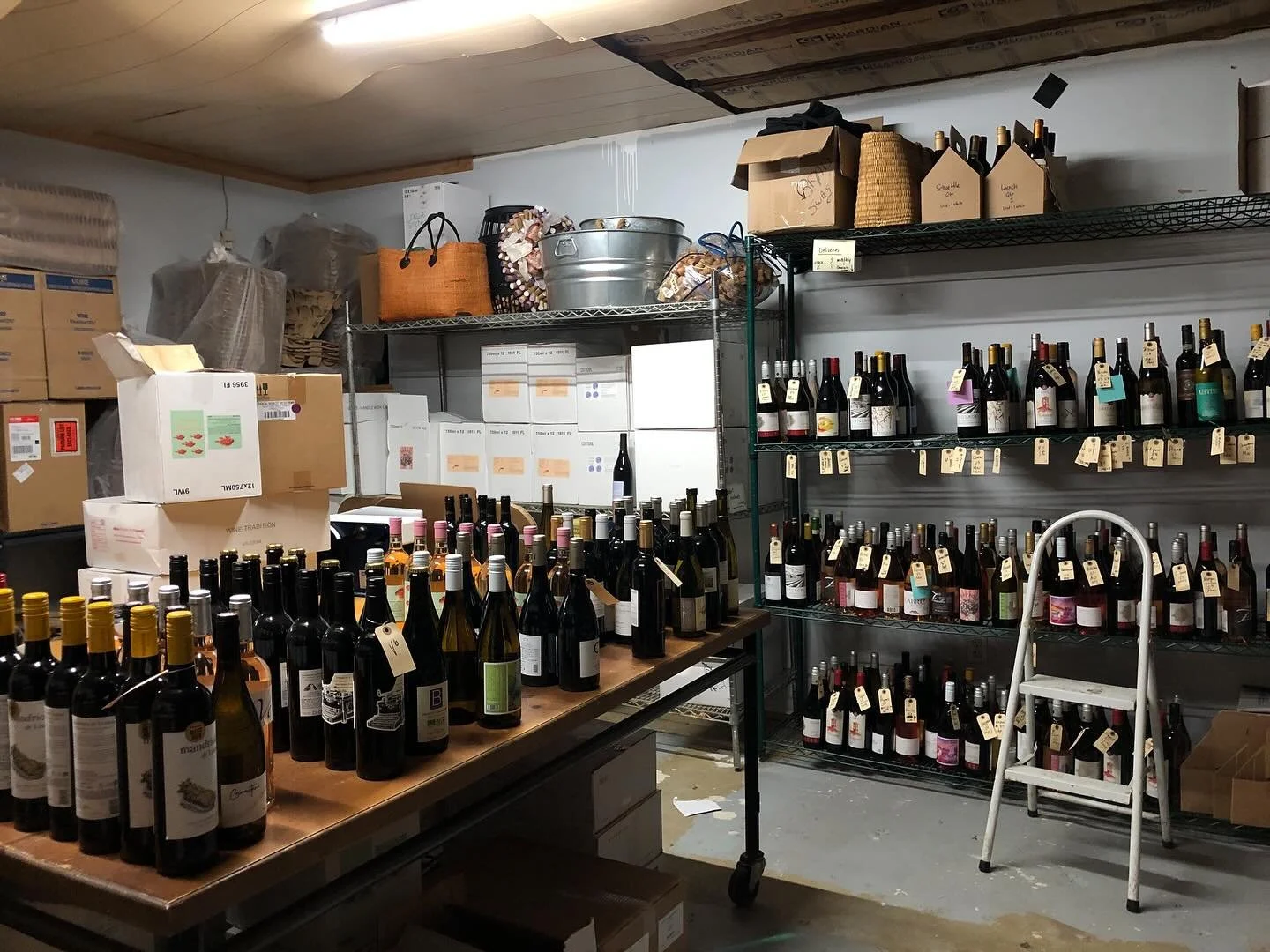 maria is back this weekend from california, getting our shelves cleared for some @tipsyrosewines!