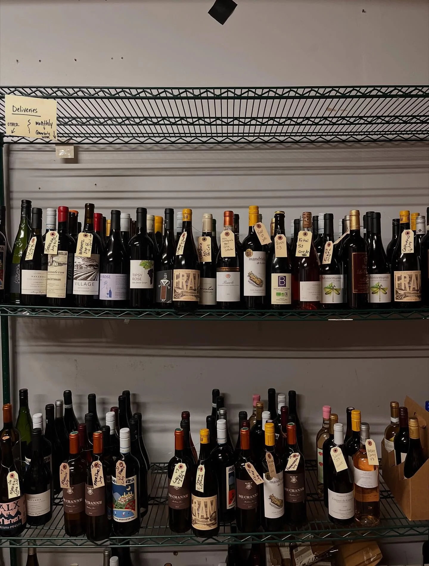 don&rsquo;t forget to ask and check if you have any of your past months wine club in the back! the bottles back there keep making new friends&hellip; 📦 #wineclub #wineclublife