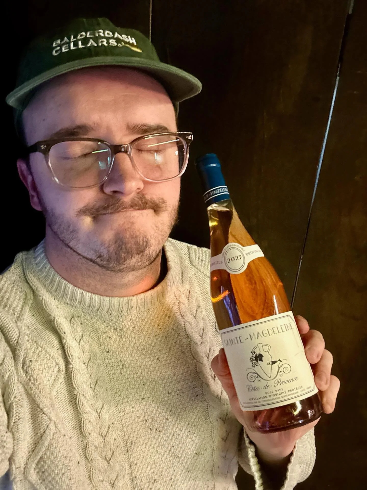 matt&rsquo;s eyes are closed and dreaming of the weather being nice enough to have a glass of Sainte Magdeleine C&ocirc;tes du Provence on the beach&mdash;c&rsquo;mon spring!