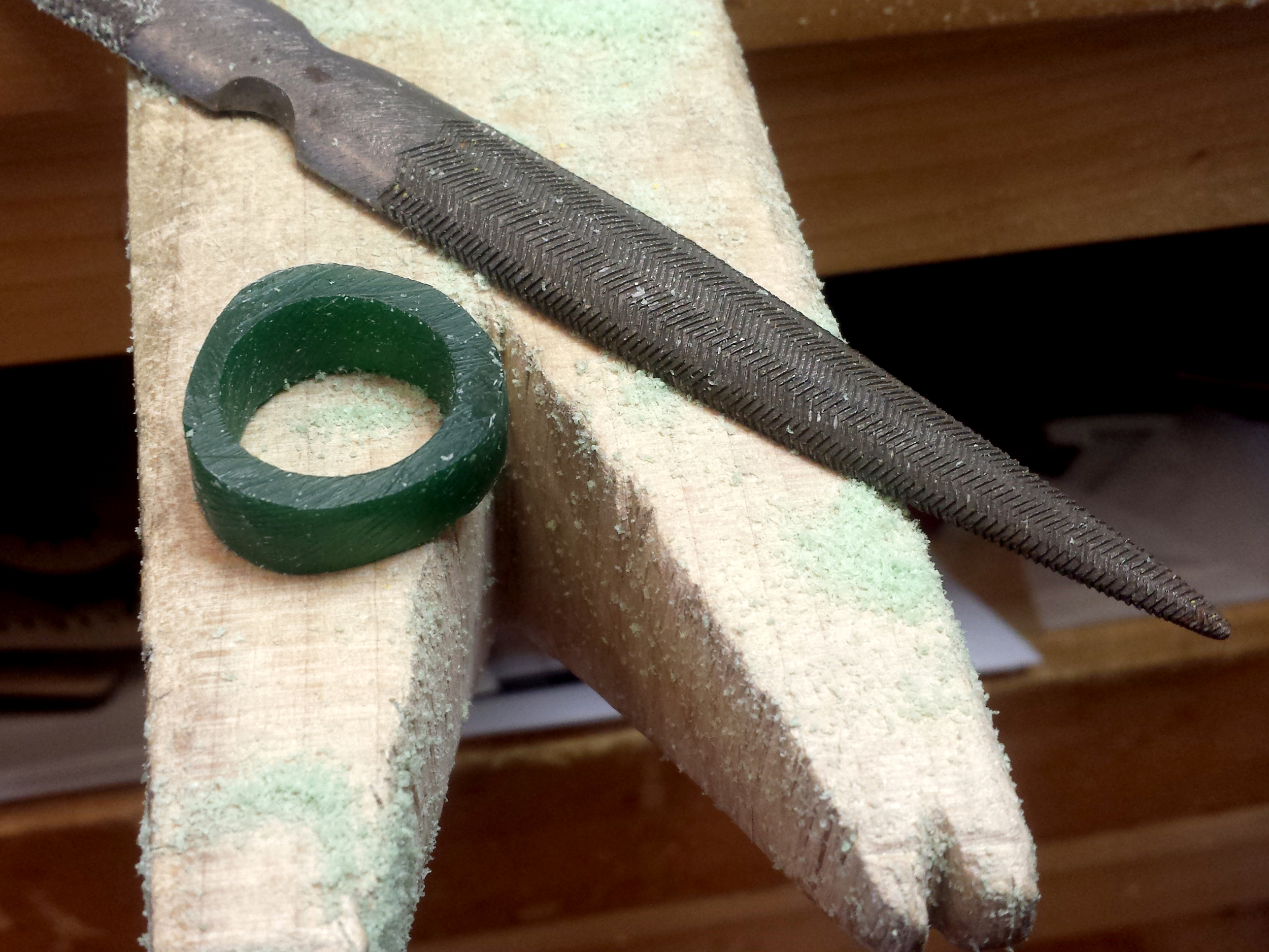 The beginning of the carving process 