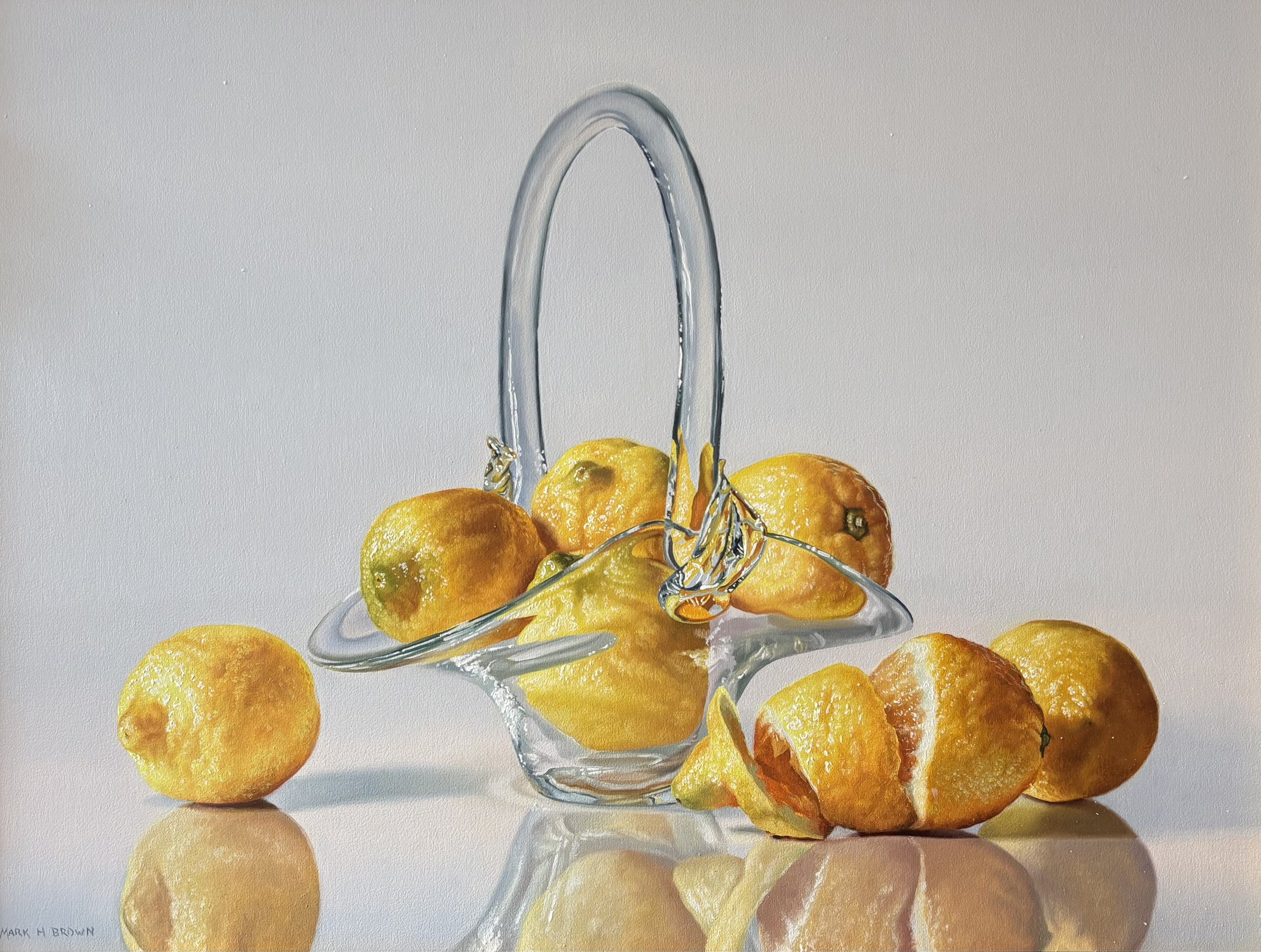 "Lemons and Glass" original oil, 18"x24", $4200.00