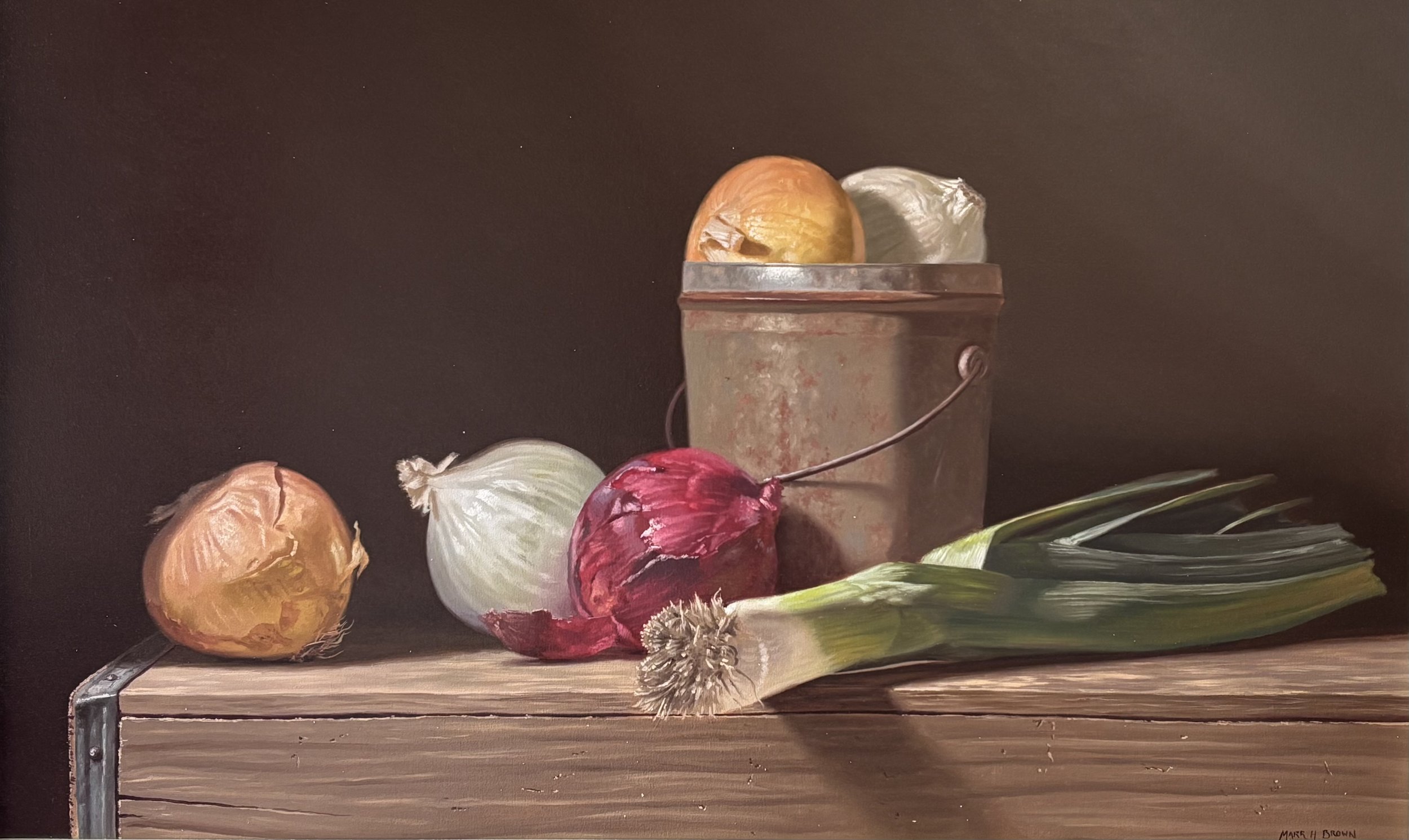 "Onions and Leeks" original oil, 20"x32", $4000.00